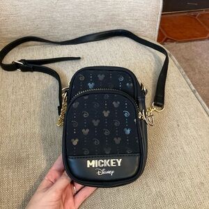 Disney black leather Mickey Mouse crossbody bag
